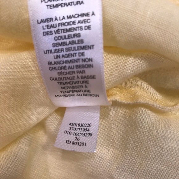 Chico’s yellow linen button down tunic Sz medium - Picture 12 of 12